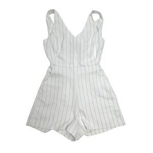 Aritizia Wilfred Ecoulement Romper White/Black Striped Sleeveless Size 2